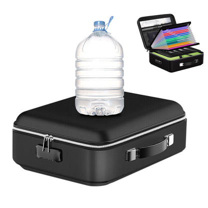 Fireproof Document Box ââ‚?Hard Case File Organizer with Mechanical Lock