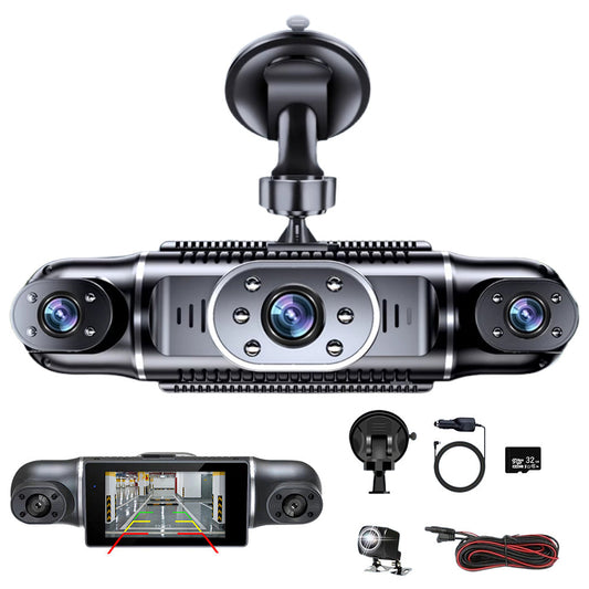 4 Channel Dash Cam 1080P Front and Rear Inside Left Right Dash Camera with Night Vision