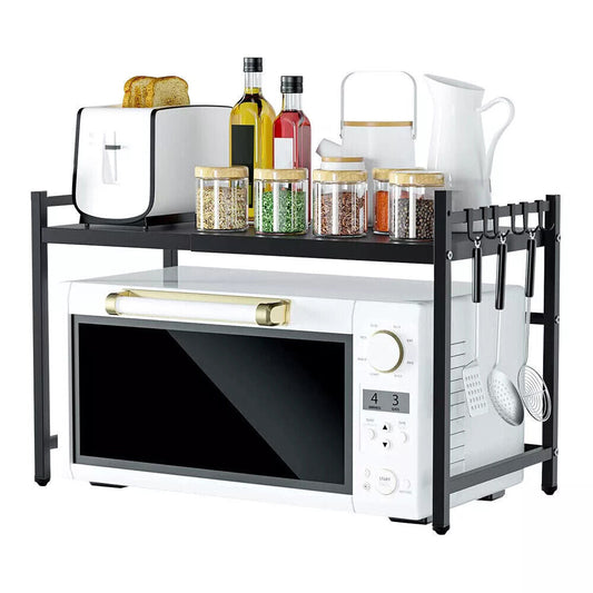 Adjustable Metal Shelf Stand for Microwave Oven Kitchen Storage Rack Organize