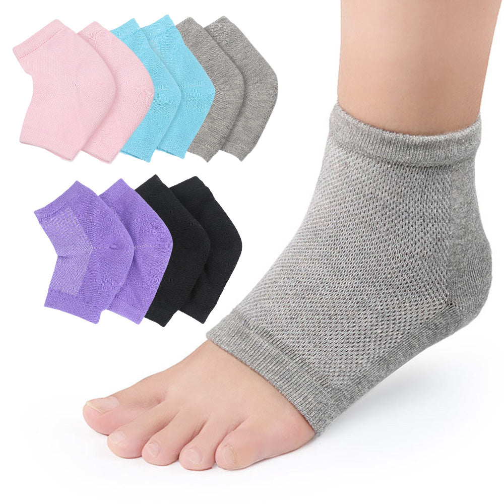 5 Pairs Toeless Gel Heel Socks ¡§C Foot Skin Care Protectors for Dry Cracked Feet