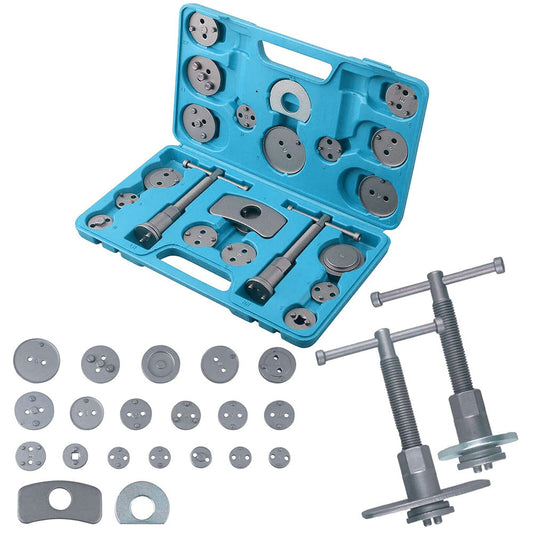 22-Piece Set Car Brake Piston Caliper Compressor Rewind Tool and Wind Back Tools for Brake Pad Replacement Reset