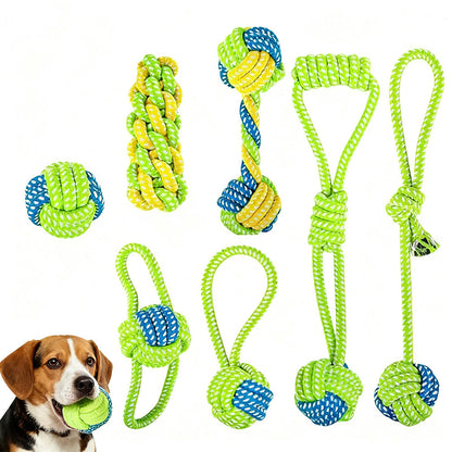 7Pcs Dog Rope Chew Toys ¨C Durable Knot Balls for Puppies Training and Teething