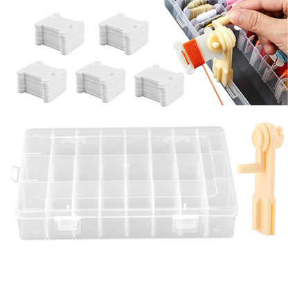 Embroidery Thread Organiser Set with 1 Winder and 100 Bobbins
