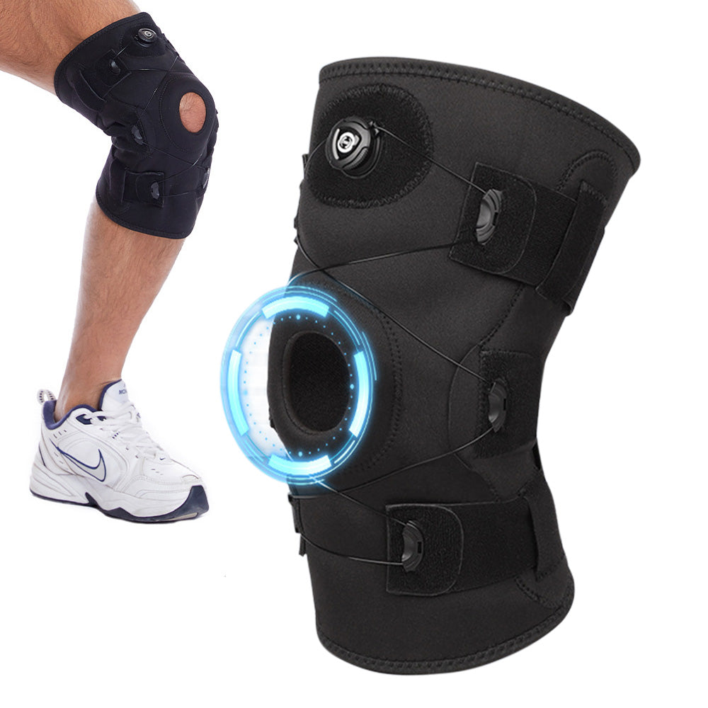 Adjustable Knee Brace with Spring Support for Sports & Patellar Stability