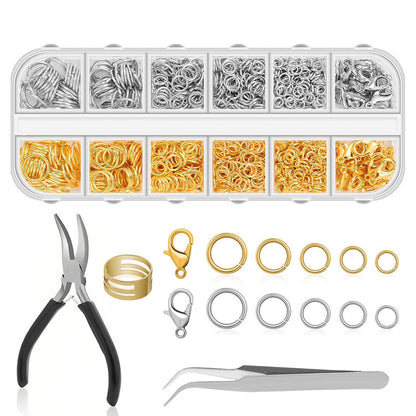 Jewelry Making Repair Kit 1160pcs Open Jump Rings 40pcs Lobster Clasps Pliers Set