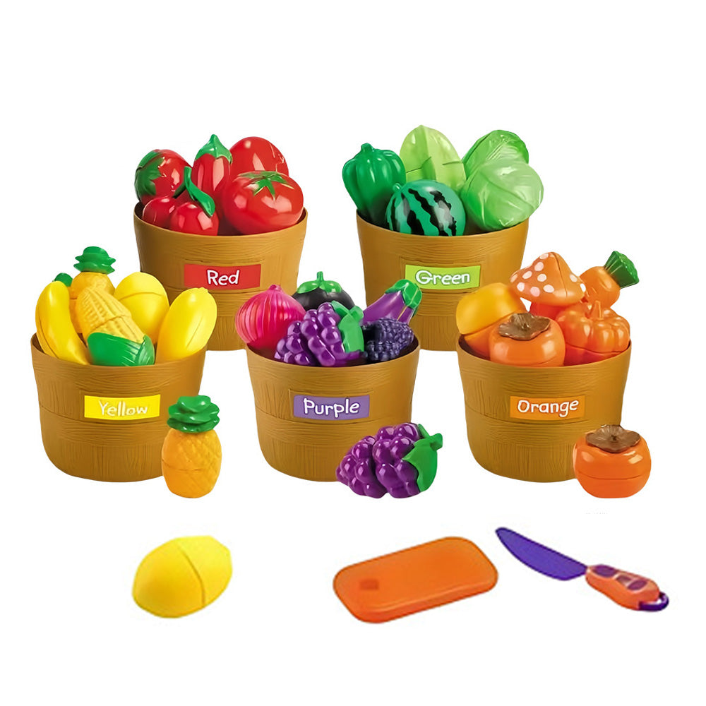 Kids Pretend Play Cutting Food Set Educational Toy for Preschool Learning