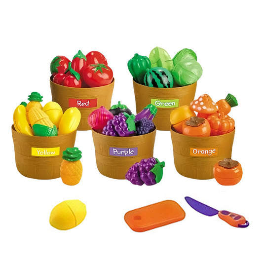 Kids Pretend Play Cutting Food Set Educational Toy for Preschool Learning