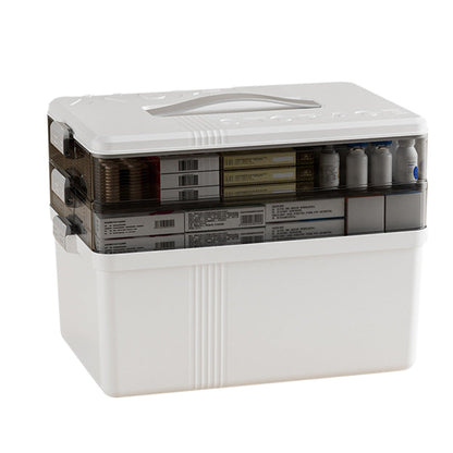 3-Tier Portable Medicine Storage Box Large Capacity First Aid Cabinet for Home