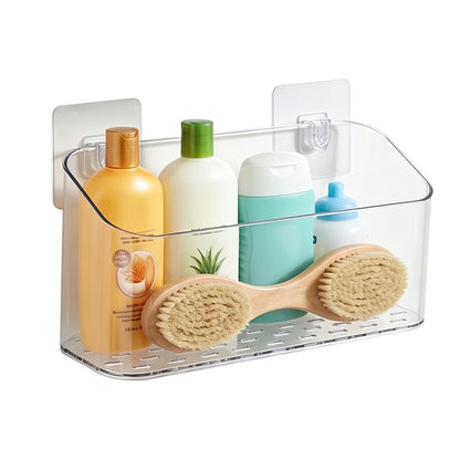 No Drill Bath Storage Wall Mounted Transparent Shower Caddy