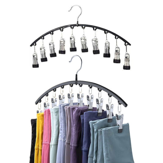 2 Pack Space-Saving 10-Clip Pants Hangers for Leggings Skirts Clothes