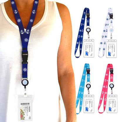 4PCS Cruise Lanyards with Retractable Badge & Waterproof ID Holder