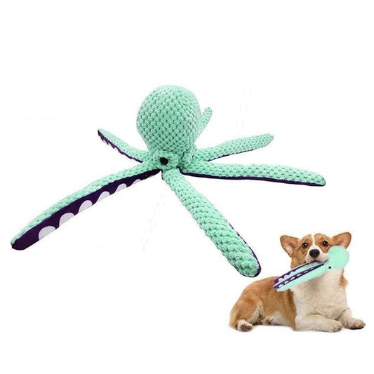 Large Plush Squeaky Octopus Dog Toy for Small Medium & Large Dogs