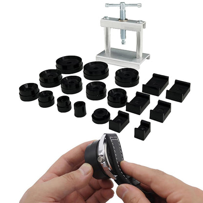 Watch Back Press Tool Kit with 18Pcs Fitting Dies for Case Repair