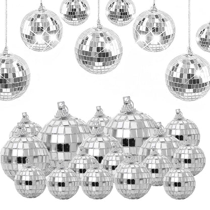 20Pcs Christmas Mirror Disco Balls ¨C Hanging Decorations for Party Wedding and DIY Crafts
