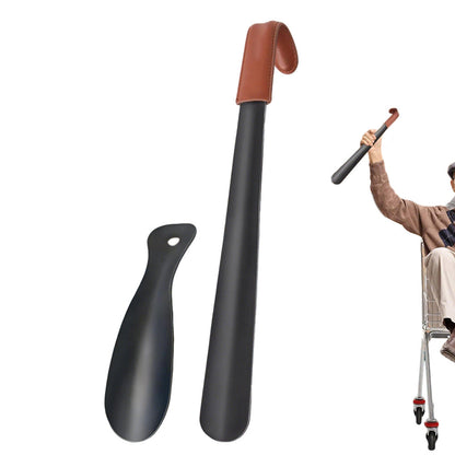 2PCS Metal Long Handle Shoe Horn Set for Men and Women