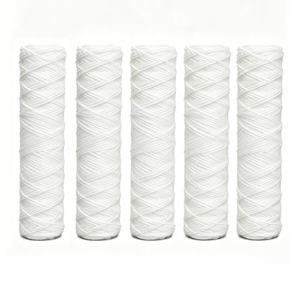 5 Pack 25.4 cm String Wound Sediment Water Filter - 20-micron