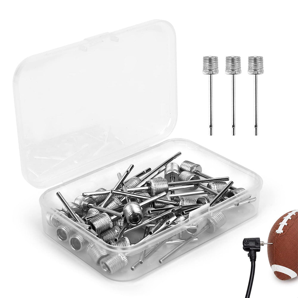 40Pcs Metal Ball Pump Needles with Storage Box Sports Inflation Needles for Basketball Football