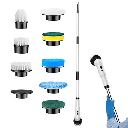 Electric Spin Scrubber with 9 Replaceable Brush Heads Cordless Cleaning Brush for Bathroom and Kitchen