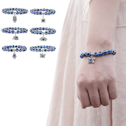 6Pcs Turkish Evil Eye Bracelet Greek Style Bangle Fashion Jewellery