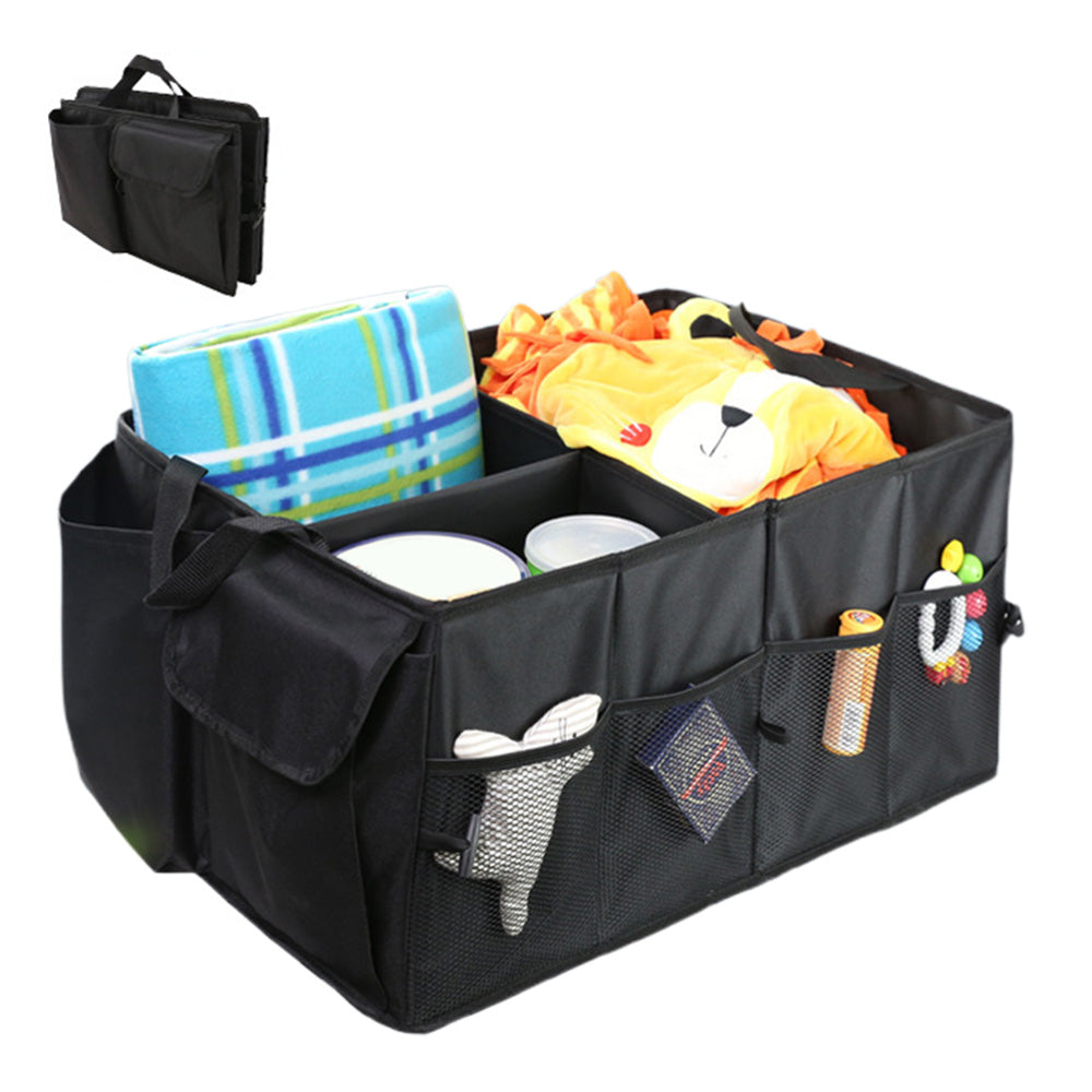Collapsible Car Trunk Organizer with Multi-Compartments for Tools & Storage
