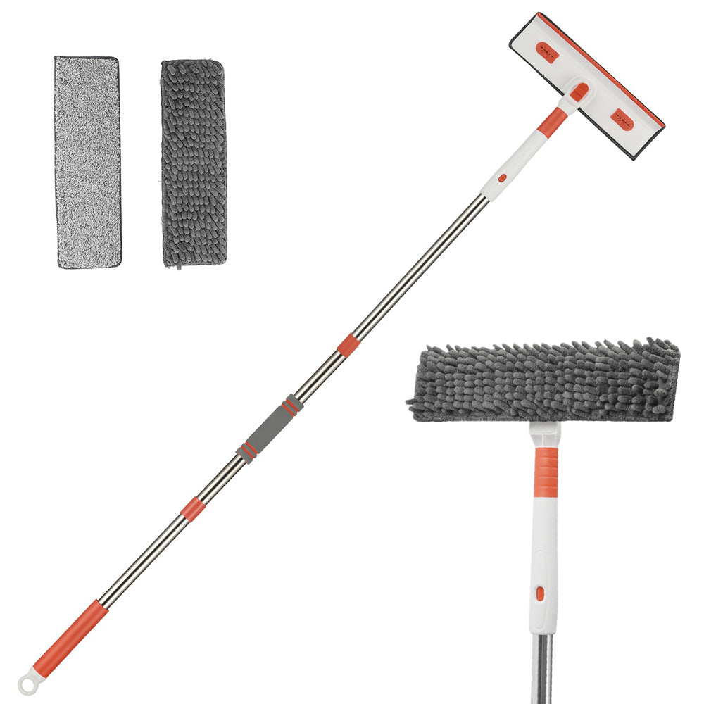 4-in-1 Rotatable Window Cleaning Kit with Extension Pole & Bendable Head