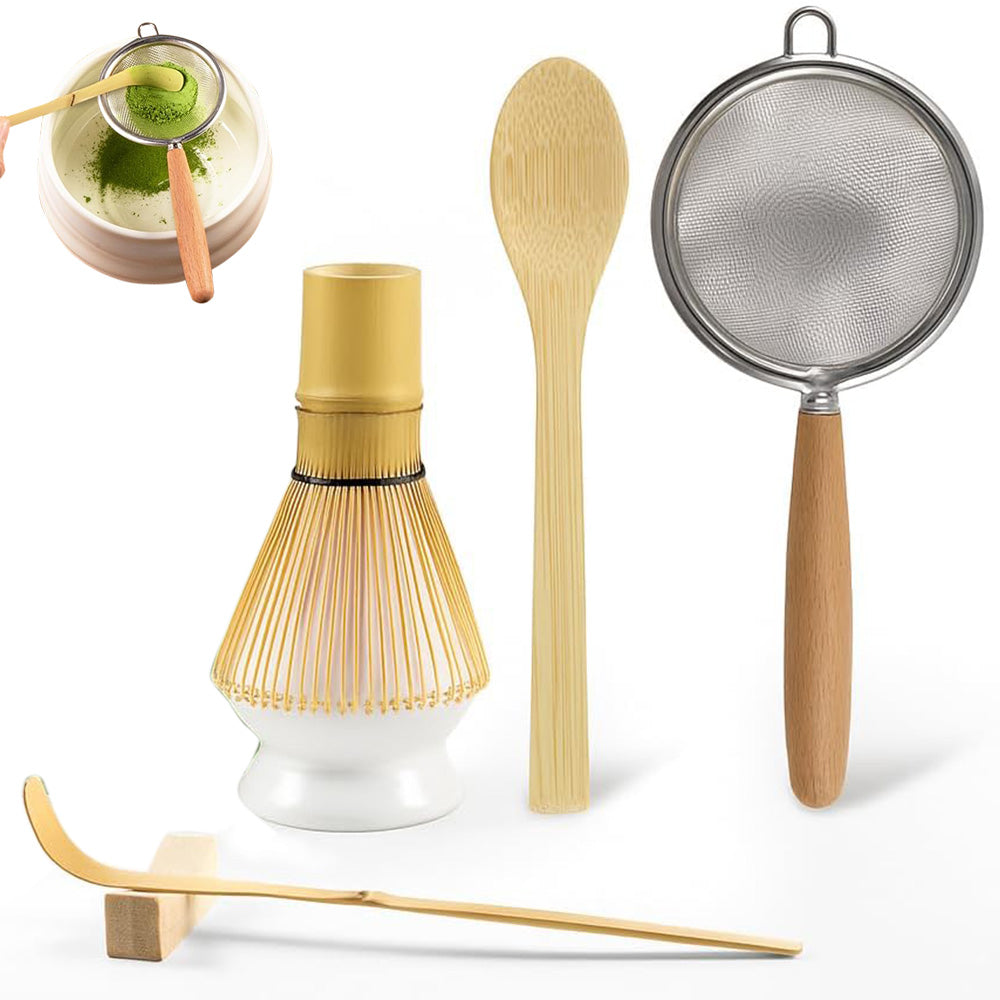 Matcha Whisk Set ââ‚?Starter Kit with Sifter Bamboo Scoop & Whisk