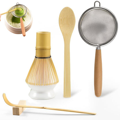 Matcha Whisk Set ââ‚?Starter Kit with Sifter Bamboo Scoop & Whisk