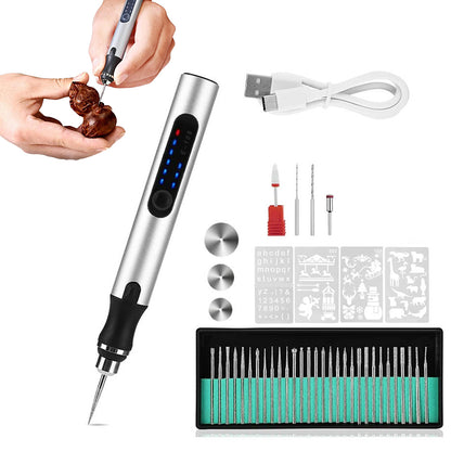 Electric Micro Engraving Pen Kit - Silver