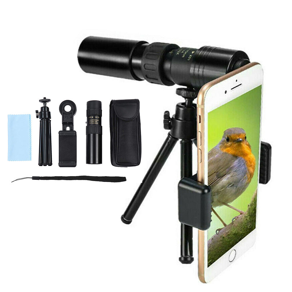 10-300x40mm Zoom Lens Monocular Telescope for iPhone Android Bird Watching