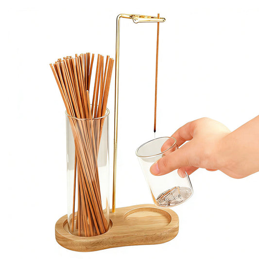 Figure Eight Glass Incense Holder Burner with Ash Catcher for Meditation Decor