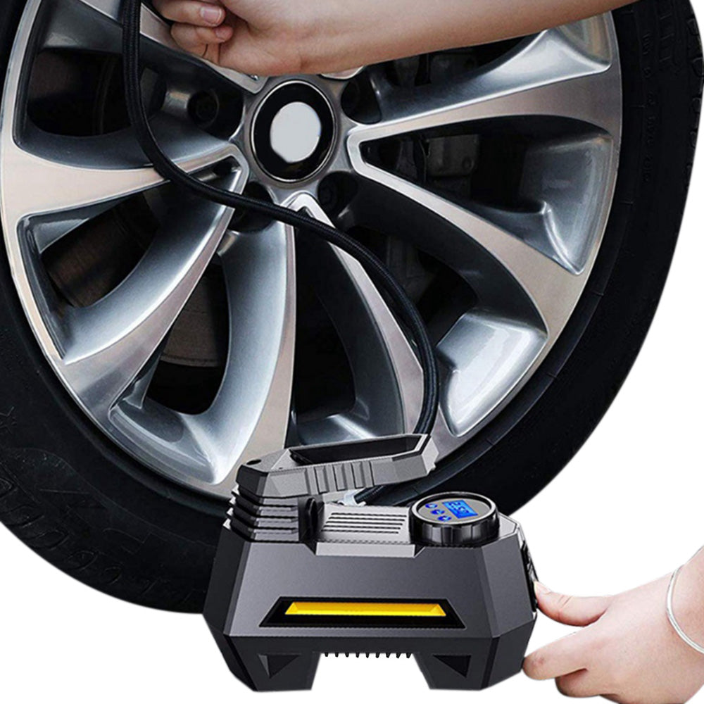 12V Tire Inflator Emergency LED Light Compressor Air Pump with Digital Display for Car Tires