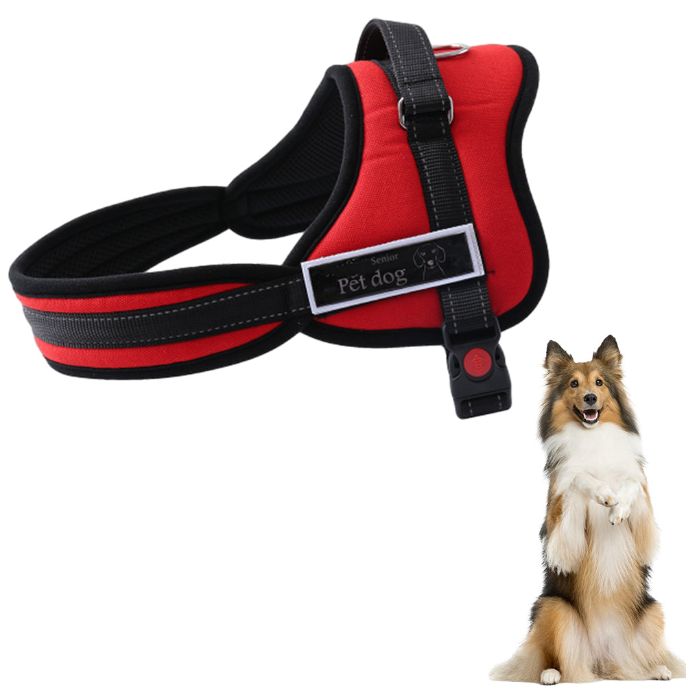No-Pull Dog Harness Adjustable Outdoor Adventure Pet Vest with Reflective Design for Walking Training