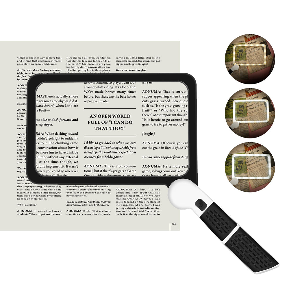 5X Magnifying Glass with Light Folding Handheld Magnifier for Seniors Low Vision Reading Inspection