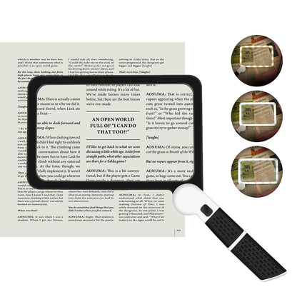 5X Magnifying Glass with Light Folding Handheld Magnifier for Seniors Low Vision Reading Inspection