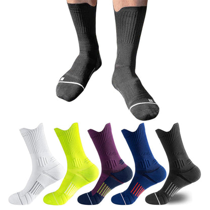 5 Pairs of Crew Compression Running Socks Anti-Blister Cushion Socks for Hiking Basketball