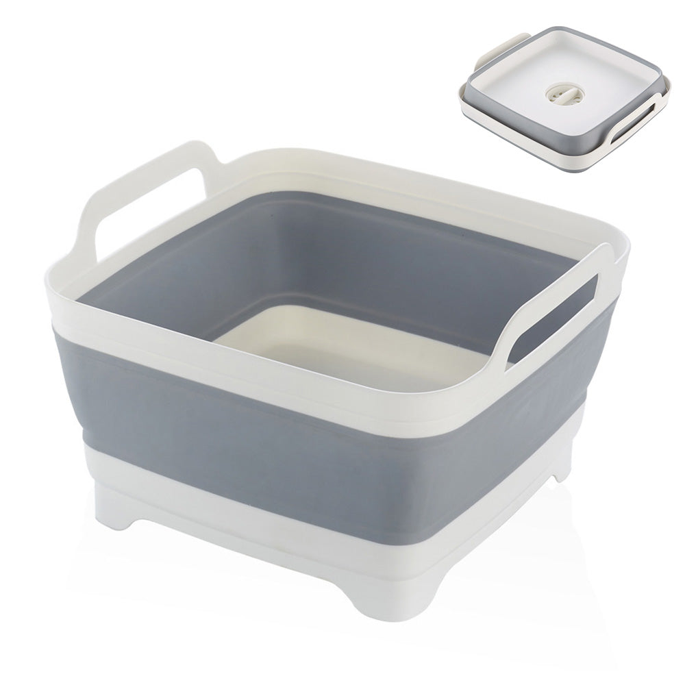 Collapsible Dish Basin with Drain Plug RV Camping Sink