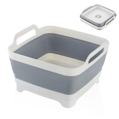 Collapsible Dish Basin with Drain Plug RV Camping Sink