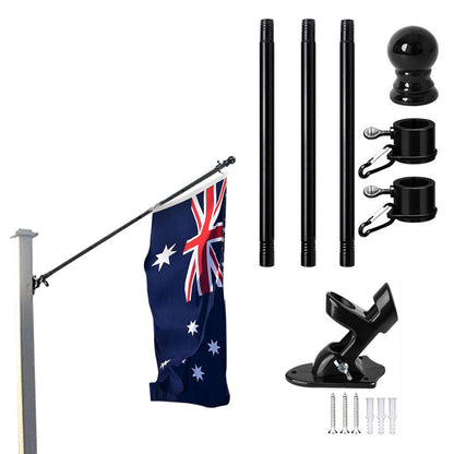 Outside House Flag Pole Kit Metal Porch Flagpole with Bracket