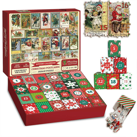 1000 Piece Santa Puzzle Christmas Advent Calendar Christmas Countdown Calendar Jigsaw