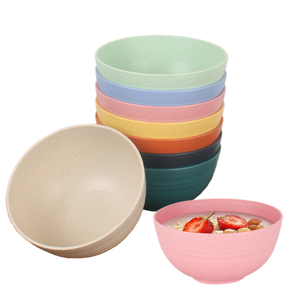 8-Piece Wheat Straw Cereal Bowls ââ‚?Durable, Microwave & Dishwasher Safe