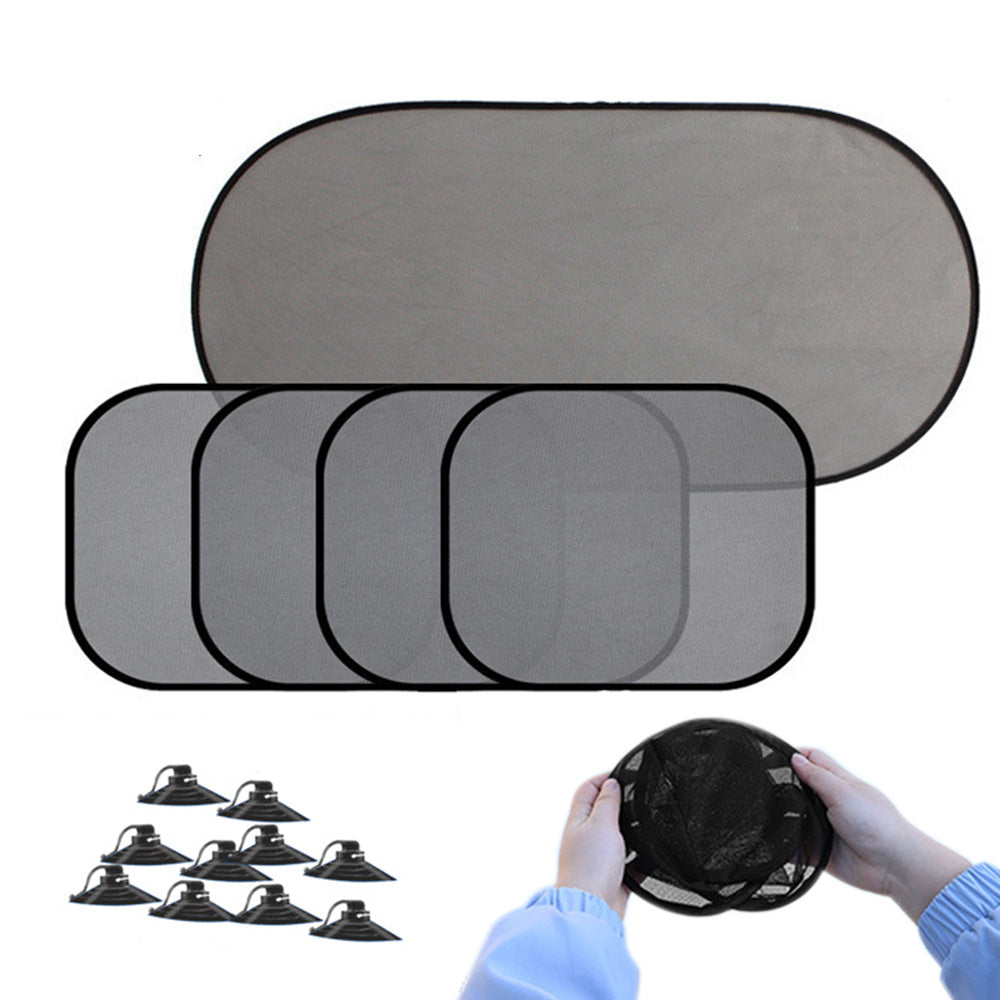 5Pcs Set Car Side Rear Window Screen Mesh Sun Shade Cover Windshield Sunshade Visor