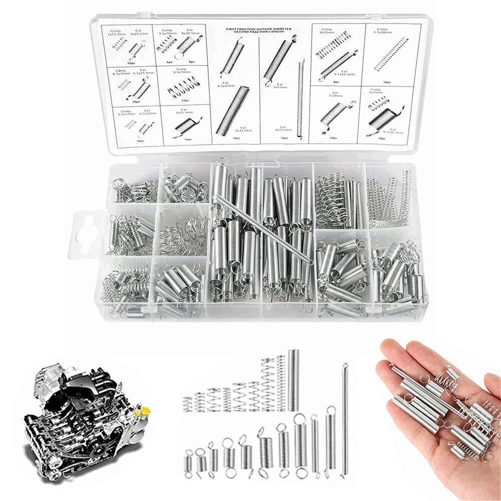 200 PCS Springs Assortment Kit Carbon Steel Spring Set