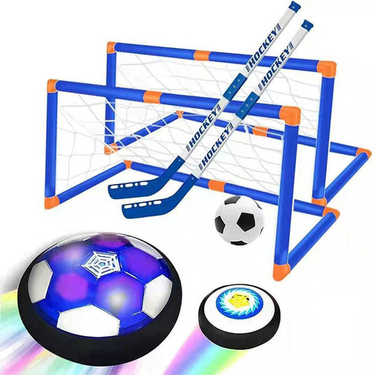 2-in-1 Hover Hockey Soccer Ball Set LED Lighting Floating Air Football Toys for Kids