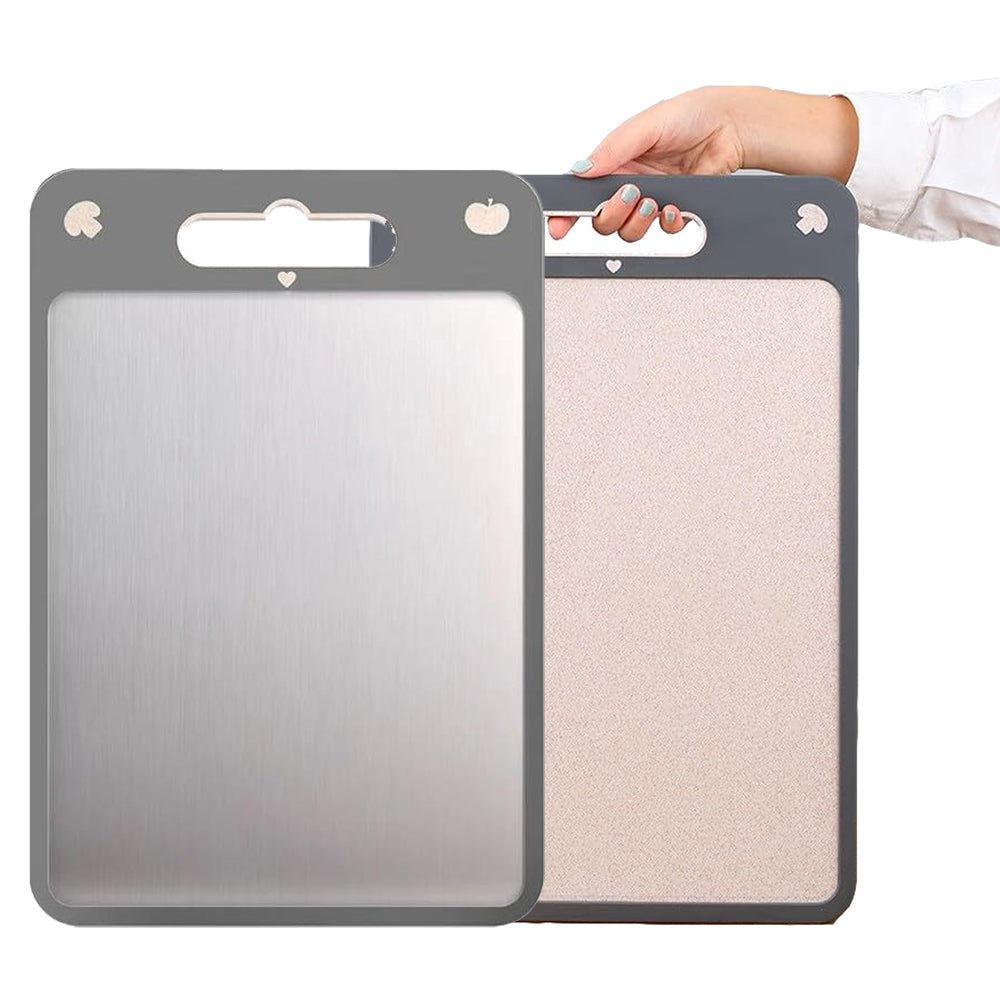 Kitchen Double Sided Cutting Board Stainless Steel Wheat Straw Chopping Board