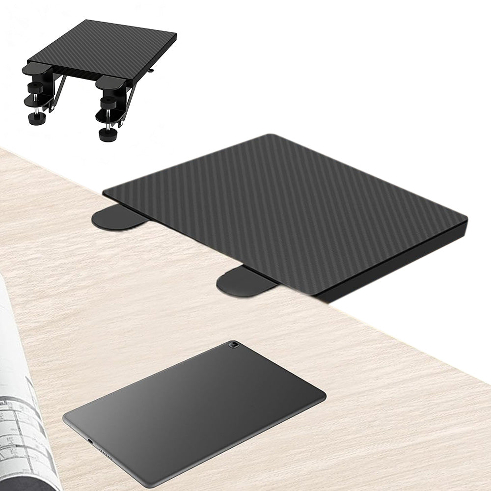Clamp-On Engineered Wood Desktop Extender Tray