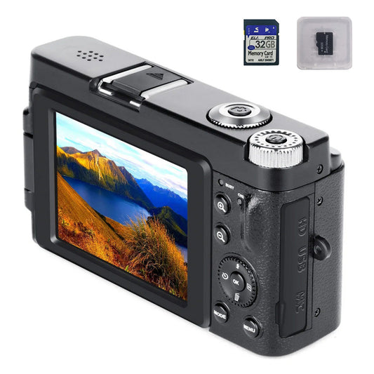4K Digital Camera 48MP with Flip Screen 16X Zoom & 32GB TF Card