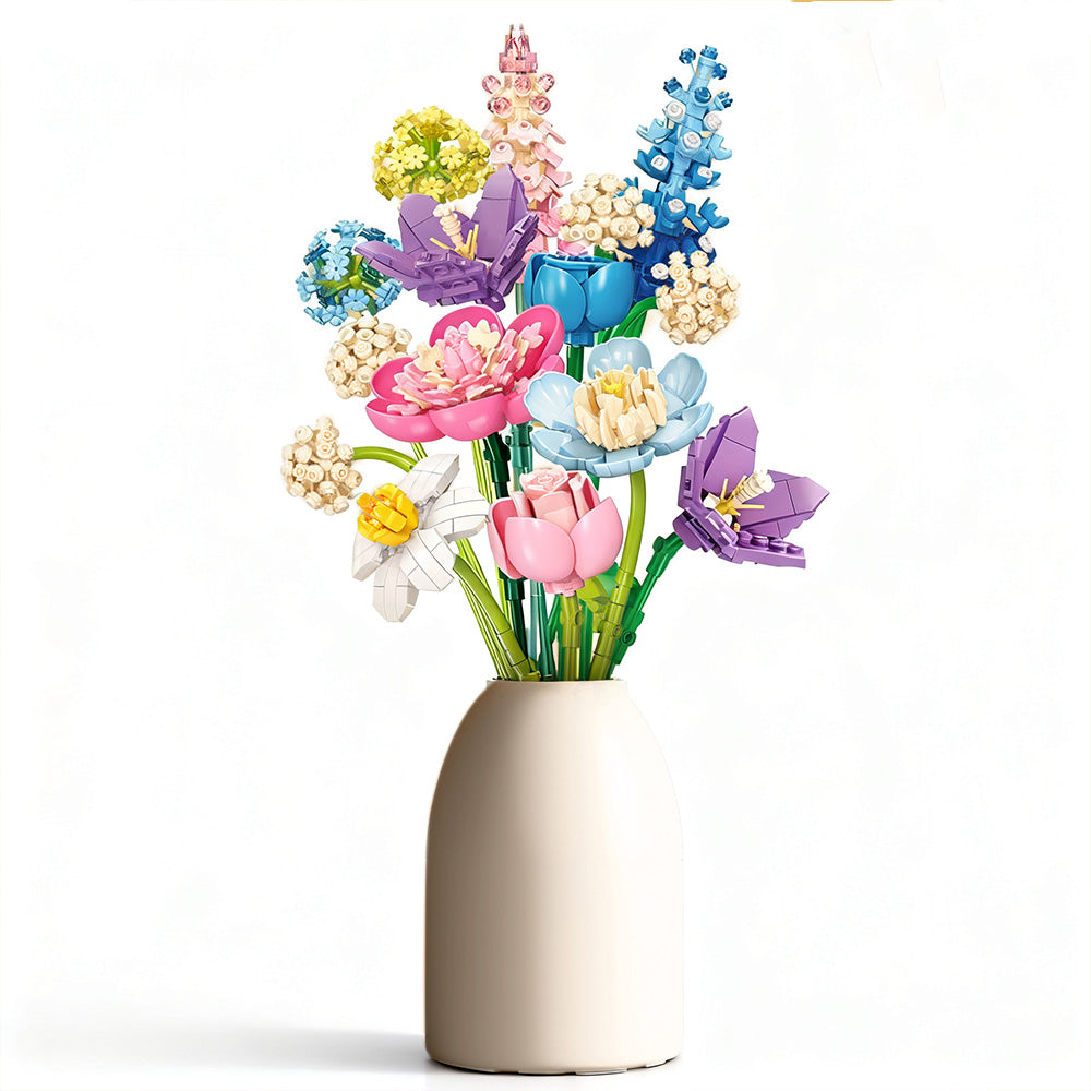 888PCS Botanical Collection Building Block Toy â€?Flower Bouquet Construction Set