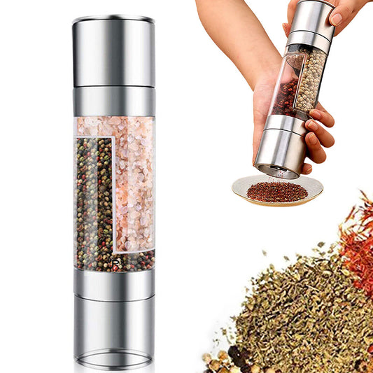 2-in-1 Stainless Steel Salt & Pepper Grinder â€?Adjustable Spice Mill for Kitchen