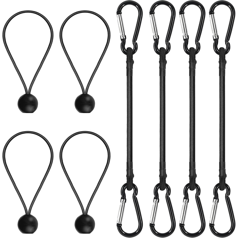 8 Pcs Bungee Cords with Carabiner