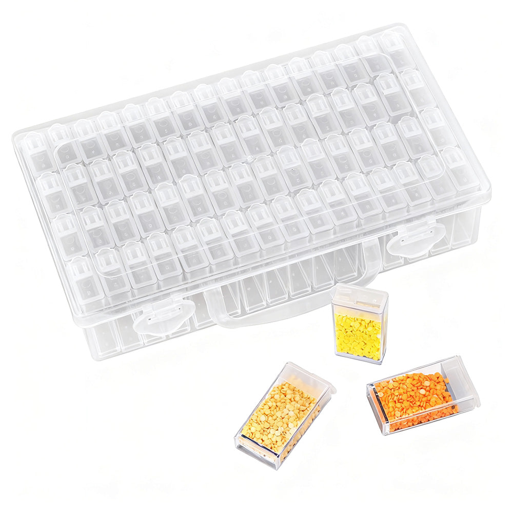 64-Compartment Storage Organizer Box for Diamond Painting Beads & Accessories